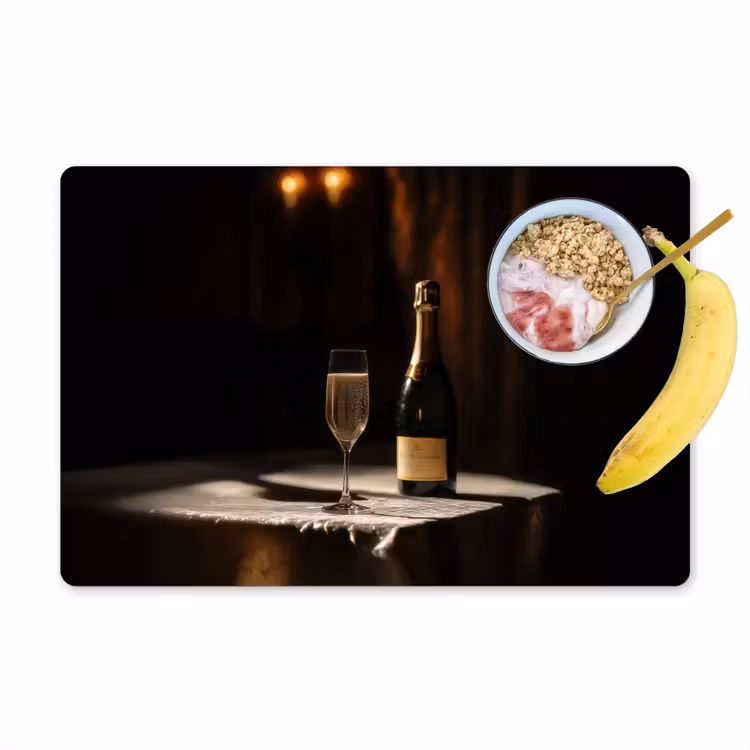 Tischset - Prosecco - Seifenblasen - Atmosphäre - Schnaps - 6 Stück — 1