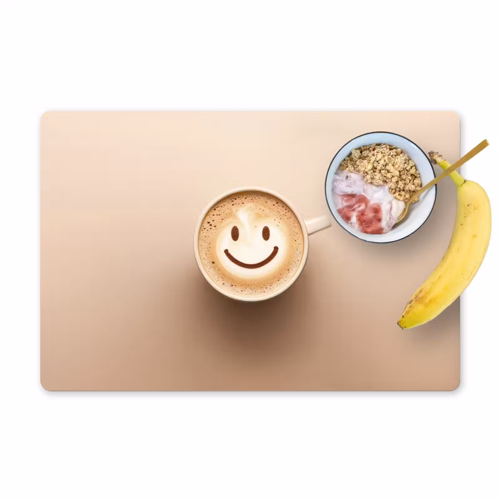 Tischset - Kaffee - Milchschaum - Lächeln - Beige - 6 Stück — 1