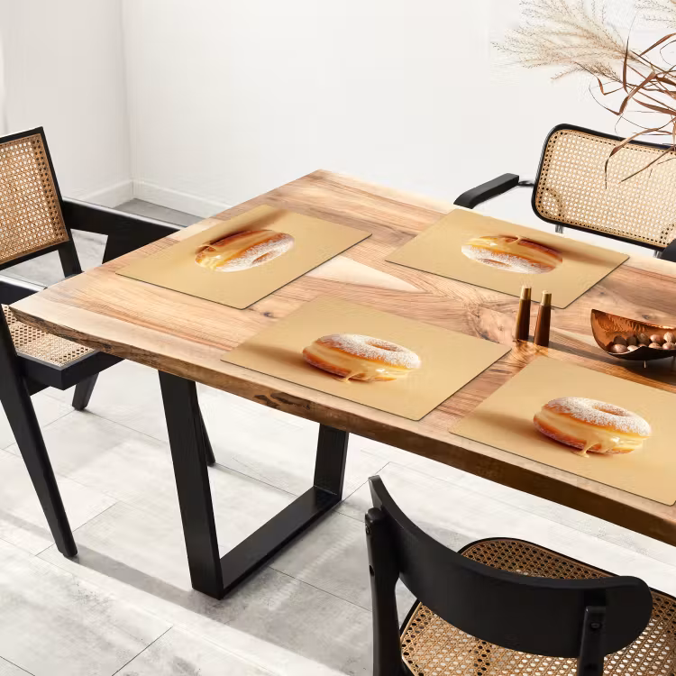 Tischset - Donut - Cremig - Puderzucker - Beige - 6 Stück — 4