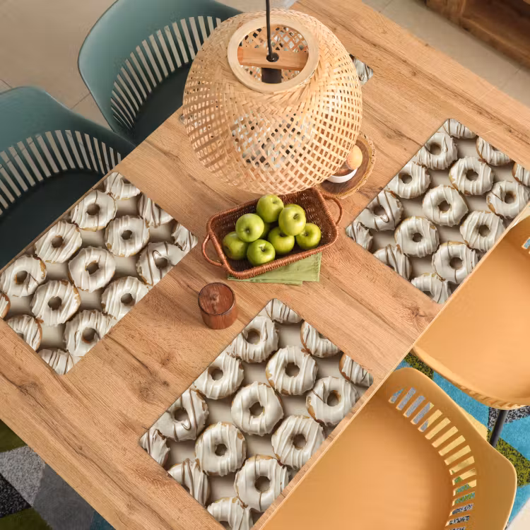 Tischset - Donuts - Schokolade - Weiß - Beige - 6 Stück — 3