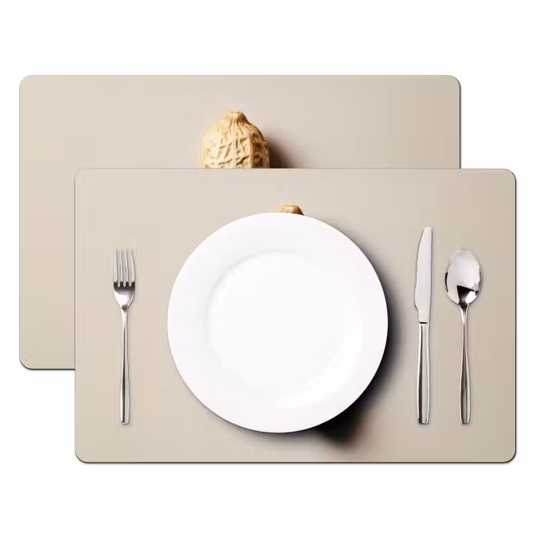 Tischset - Erdnuss - Roh - Beige - 6 Stück — 2