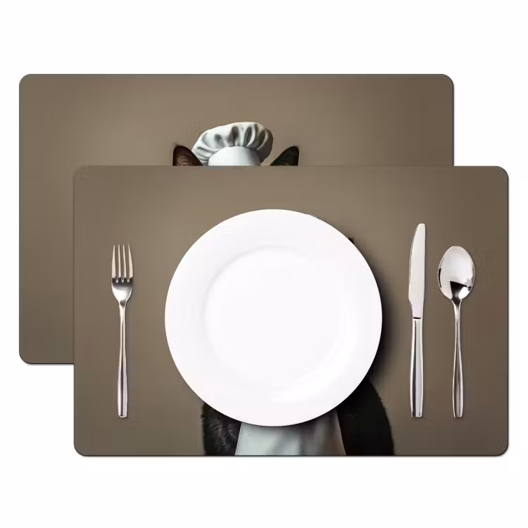 Tischset - Katze - Kochkleidung - Schwarz - Weiß — 2