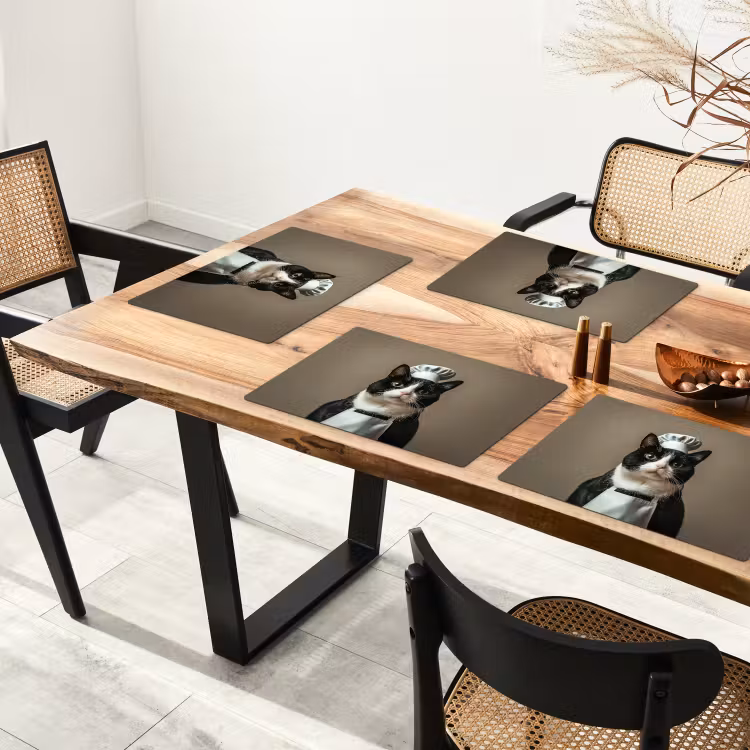 Tischset - Katze - Kochkleidung - Schwarz - Weiß — 4
