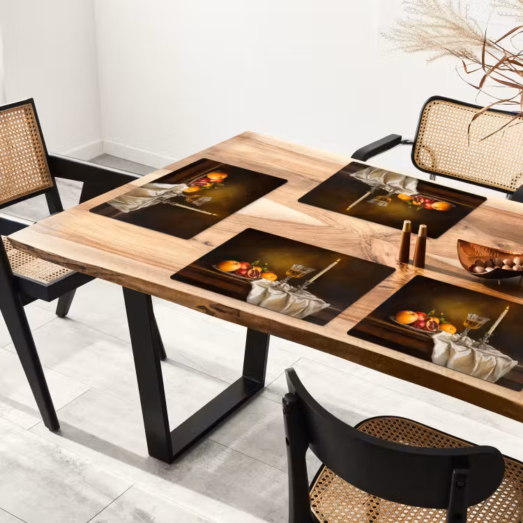 Tischset - Obst - Stilleben - Wein - Kerze - 6 Stück — 4