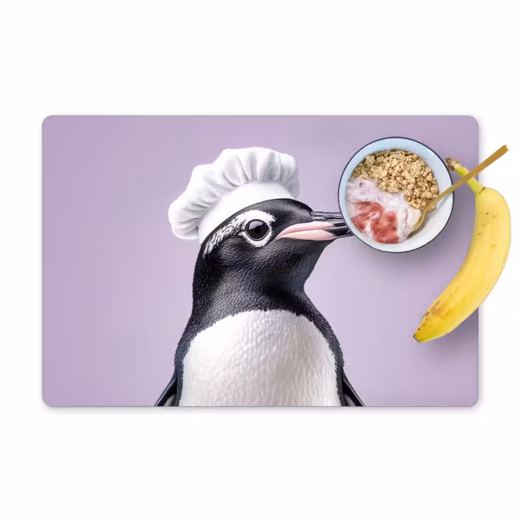 Tischset - Pinguin - Kochmütze - Lieb - Lila — 1