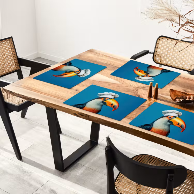 Tischset - Tukan - Papagei - Vogel - Kochmütze — 4