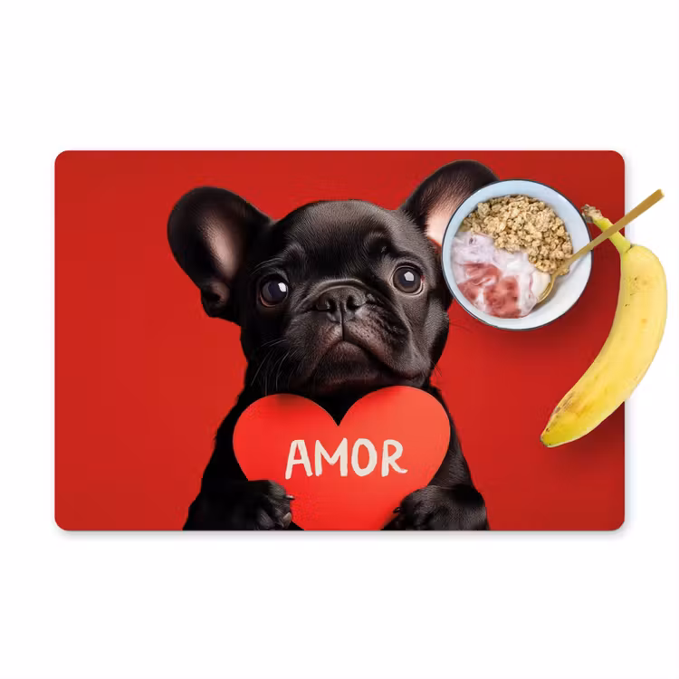 Tischset - Amor - Hund - Herz - Rot - 6 Stück — 1