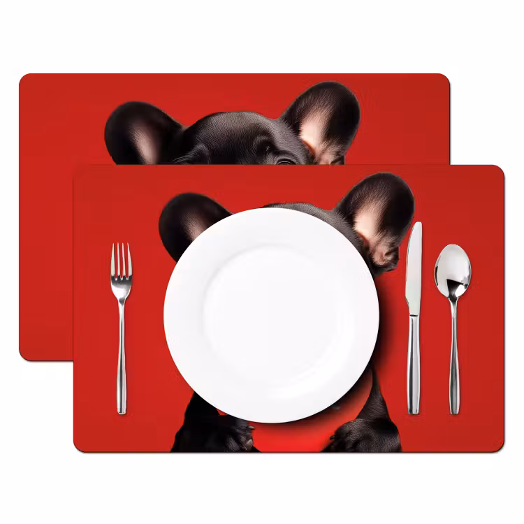 Tischset - Amor - Hund - Herz - Rot - 6 Stück — 2