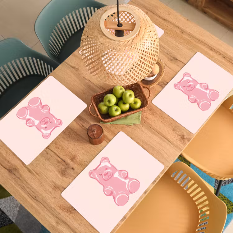 Tischset - Bär - Rosa - Bonbon - 6 Stück — 3