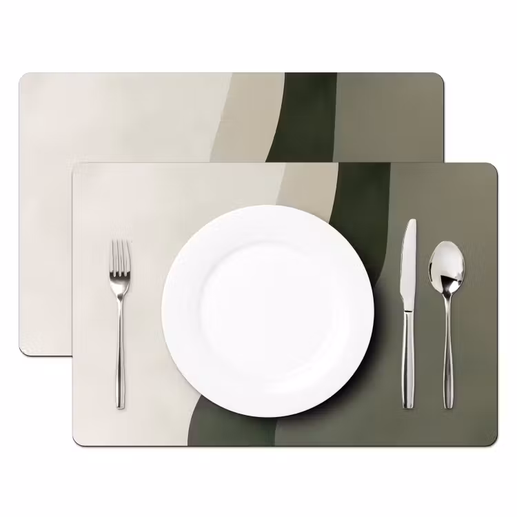 Tischset - 6 Stück - Japandi - Grün - Abstrakt - Modern - 6 Stück — 2