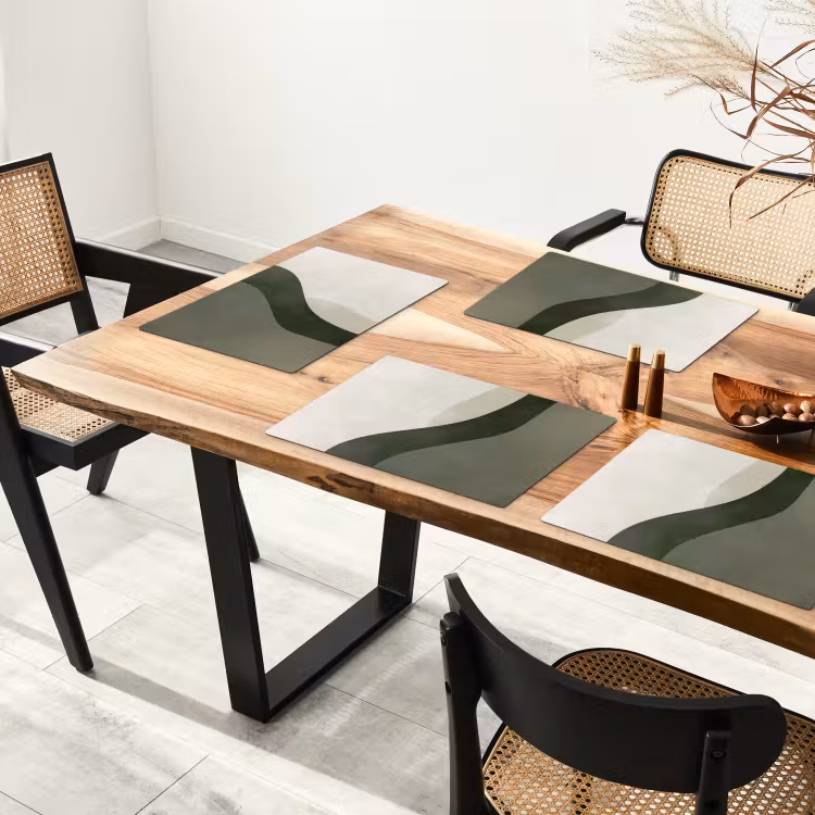 Tischset - 6 Stück - Japandi - Grün - Abstrakt - Modern - 6 Stück — 4
