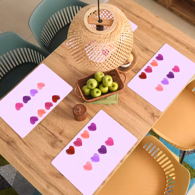 Tischset - Lutscher - Herz - Rosa - Bonbon - 6 Stück — 3