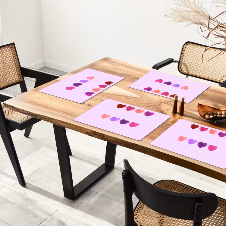 Tischset - Lutscher - Herz - Rosa - Bonbon - 6 Stück — 4