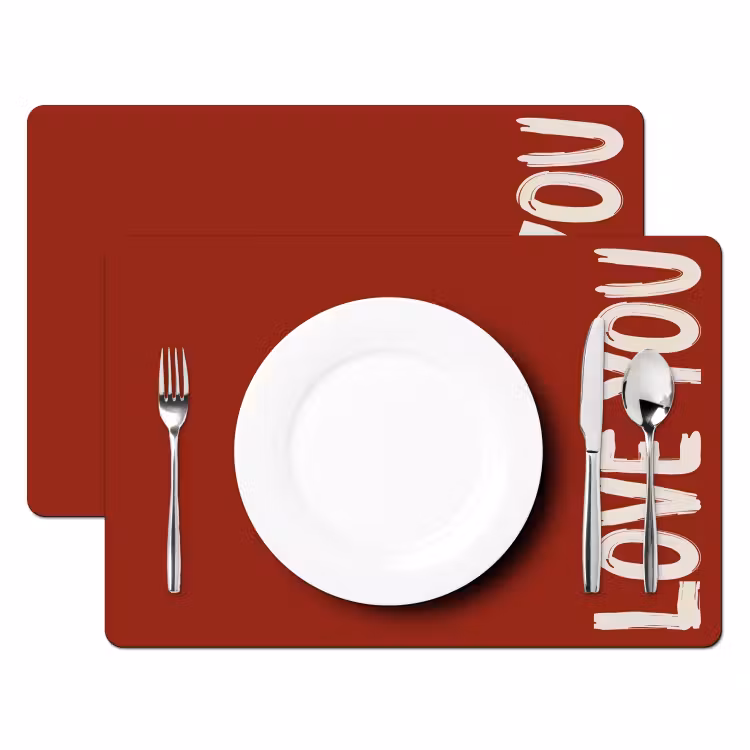Tischset - Schräg - Loveyou - Rot - 6 Stück — 2