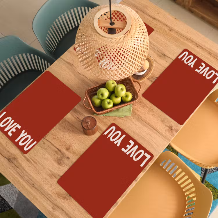 Tischset - Schräg - Loveyou - Rot - 6 Stück — 3