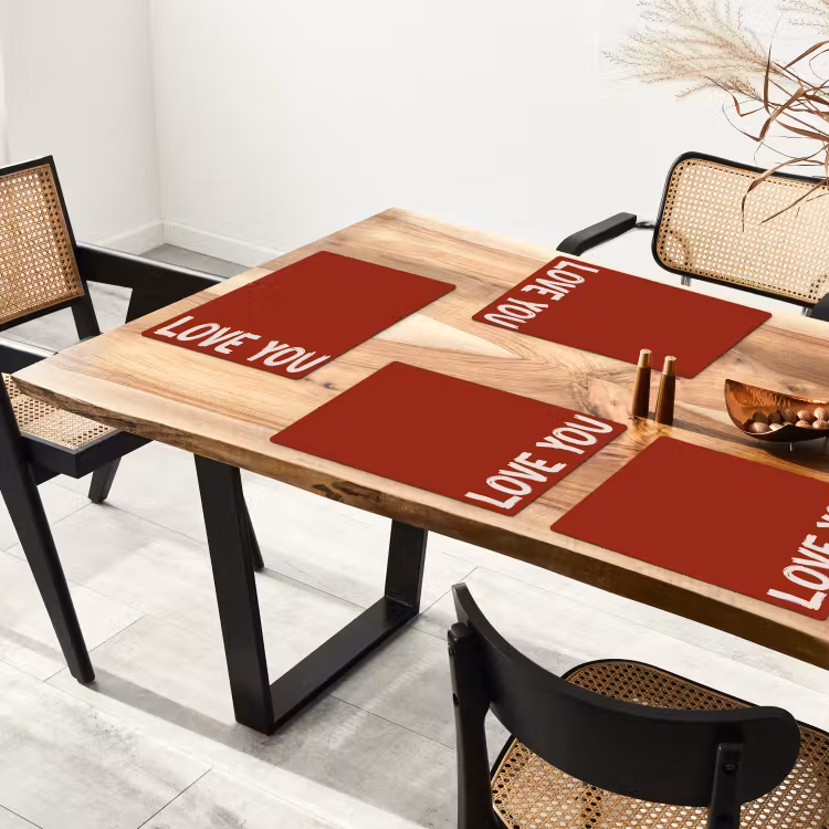 Tischset - Schräg - Loveyou - Rot - 6 Stück — 4