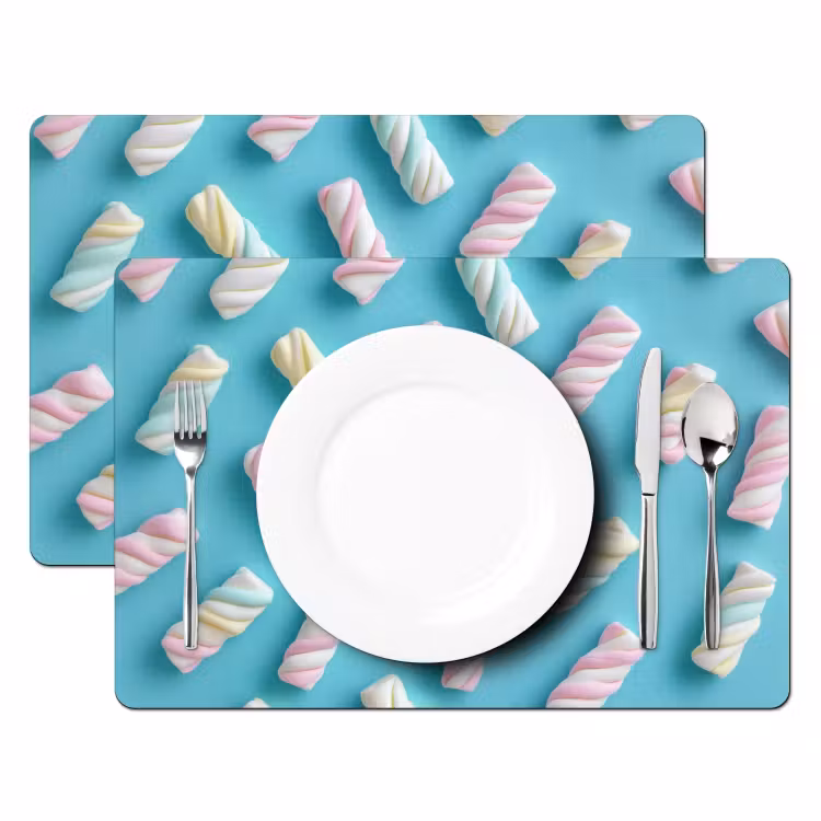 Tischset - Speck - Pastell - Bonbon - Blau - 6 Stück — 2