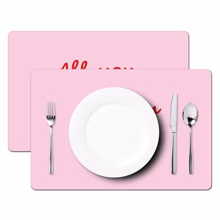 Tischset - Text - Rosa - Liebe - Herz - 6 Stück — 2