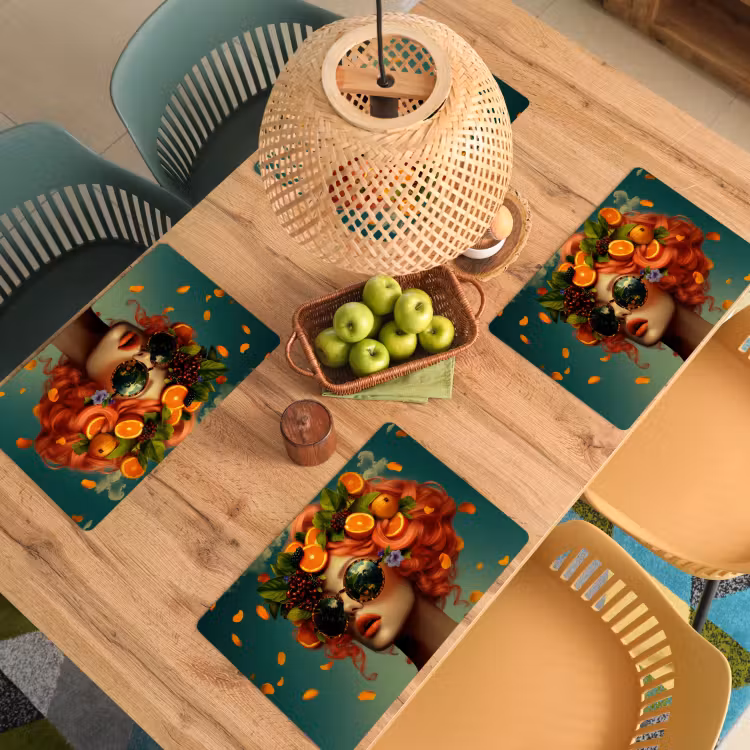 Tischset - Weiblich - Orange - Beere - Orange - 6 Stück — 3