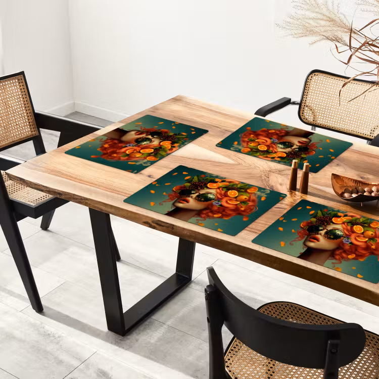 Tischset - Weiblich - Orange - Beere - Orange - 6 Stück — 4
