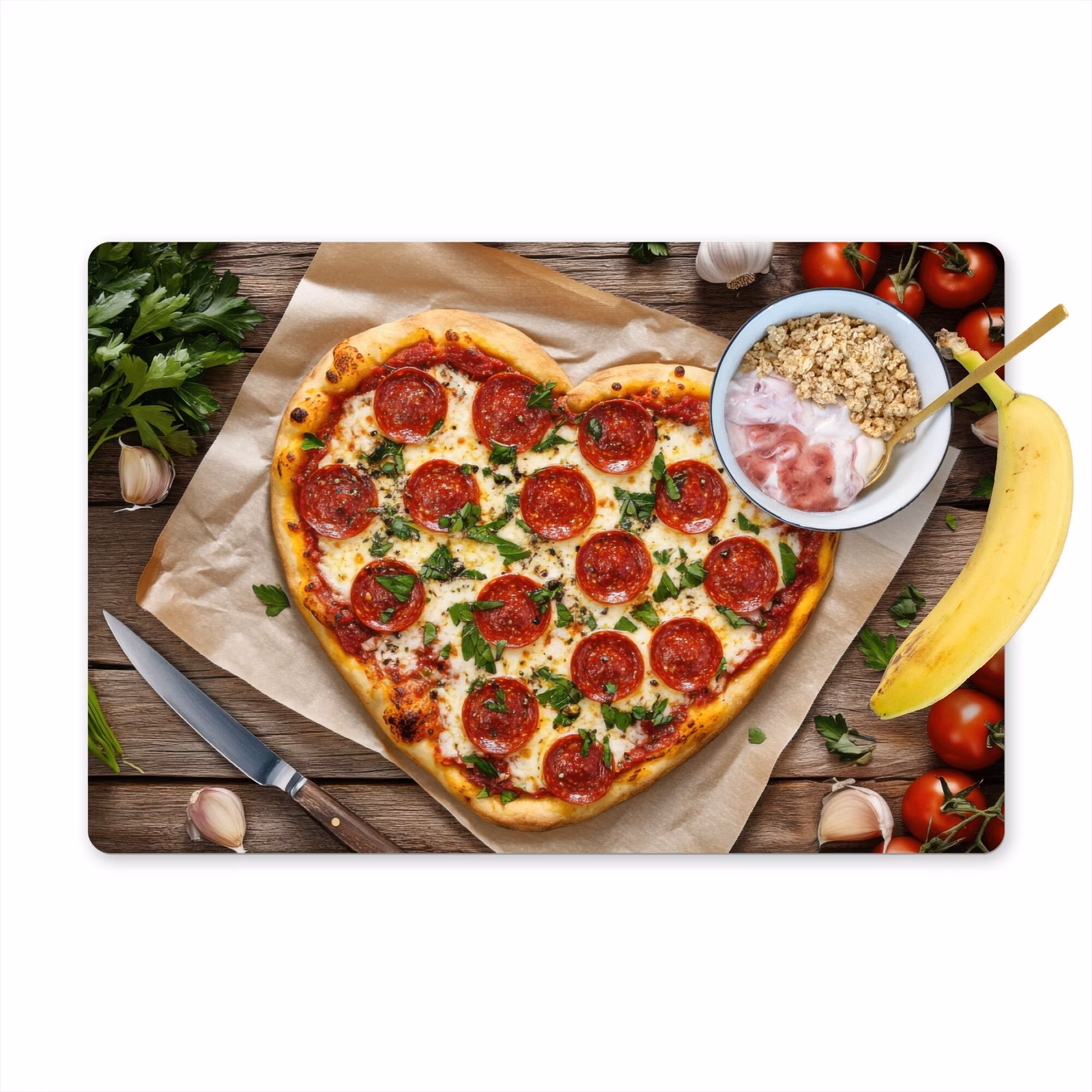 Tischset - Pizza - Herz - Peperoni - Tomate — 1