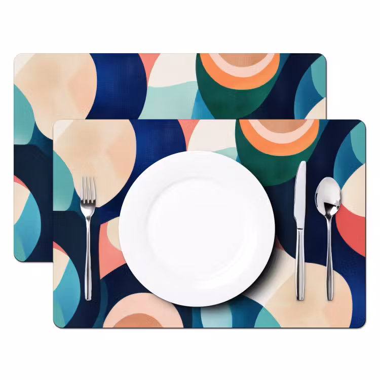 Tischset - Abstrakt - Blau - Rosa - 6 Stück — 2