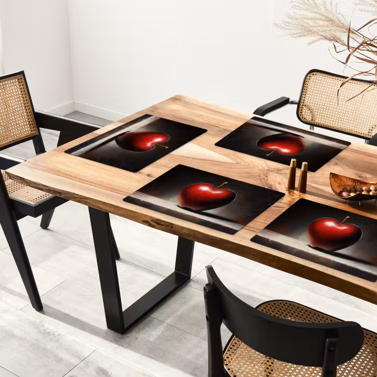 Tischset - Apfel - Herz - Rot — 4