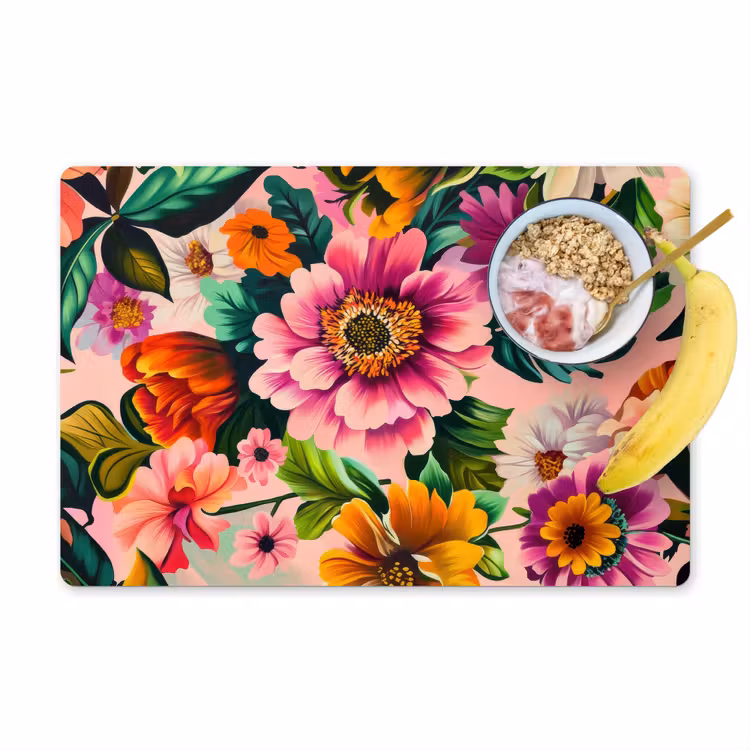 Tischset - Blumen - Bunt - Rosa - 6 Stück — 1