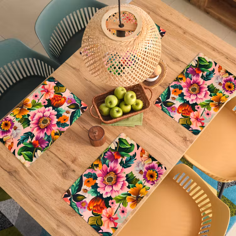 Tischset - Blumen - Bunt - Rosa - 6 Stück — 3