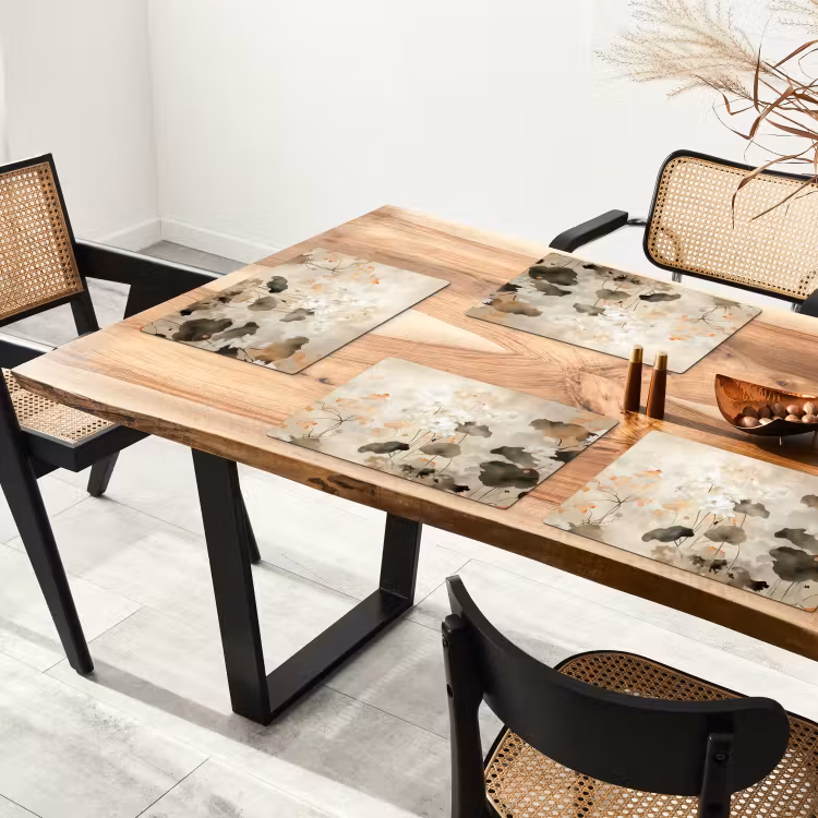 Tischset - 6 Stück - Blumen - Japandi - Wabi sabi - 6 Stück — 4