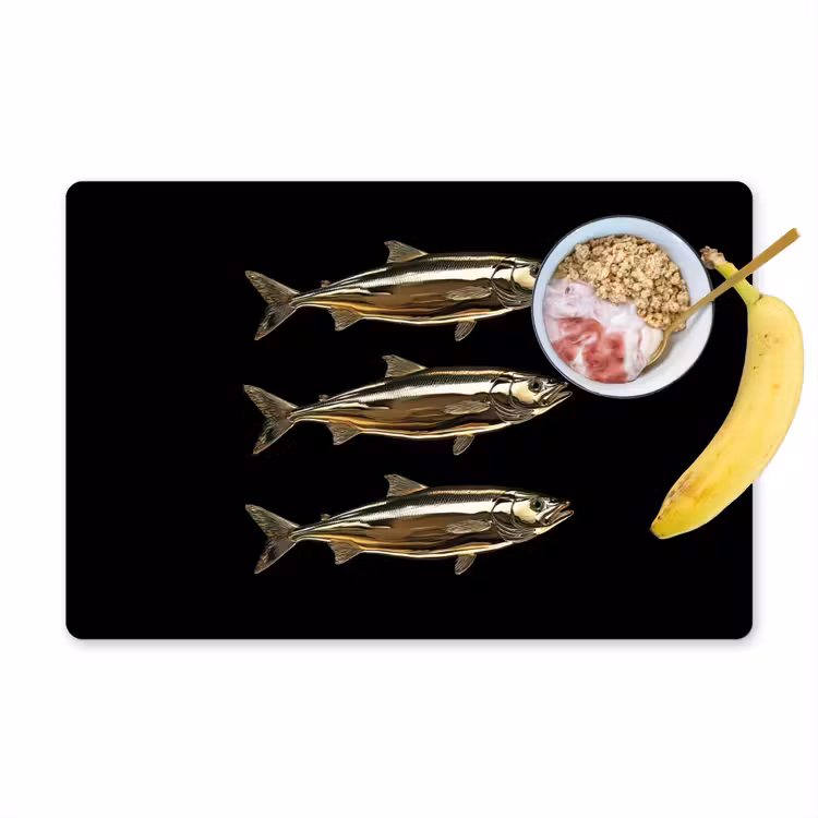 Tischset - Fische - Gold - Schwarz — 1