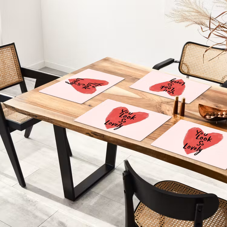 Tischset - Herz - Rot - Valentinstag - 6 Stück — 4