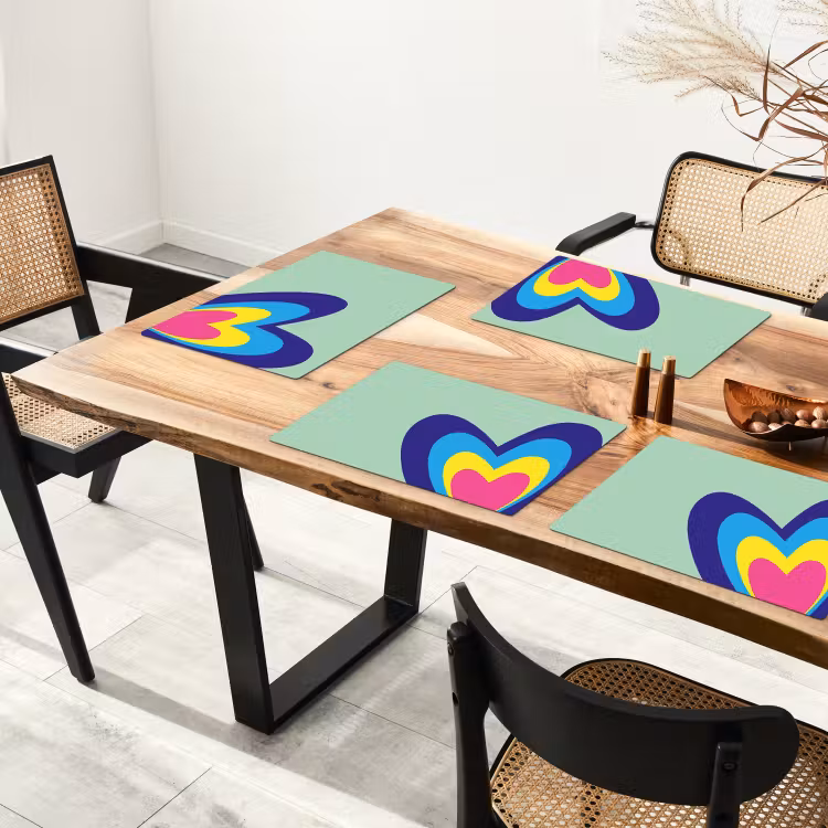 Tischset - Herzen - Bunt - Valentinstag - 6 Stück — 4