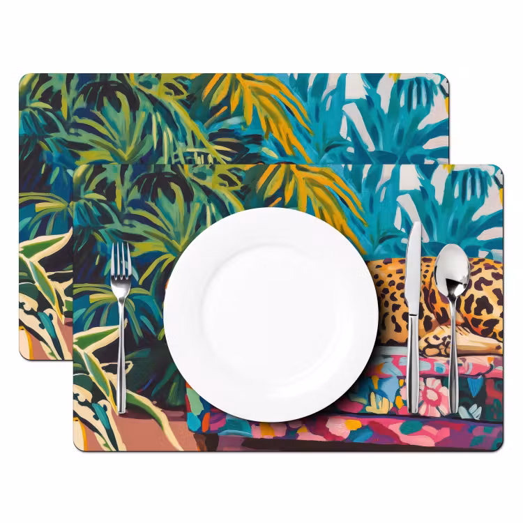 Tischset - Leopard - Bunt - Tropisch - 6 Stück — 2