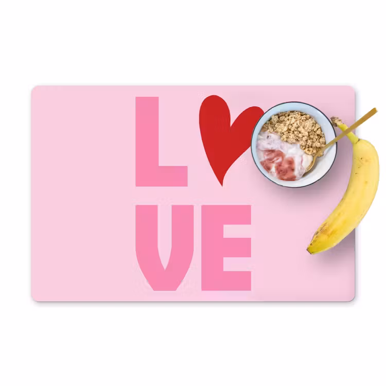 Tischset - Liebe - Rosa - Herz - Valentinstag - 6 Stück — 1