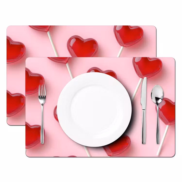 Tischset - Lutscher - Herzen - Rosa — 2
