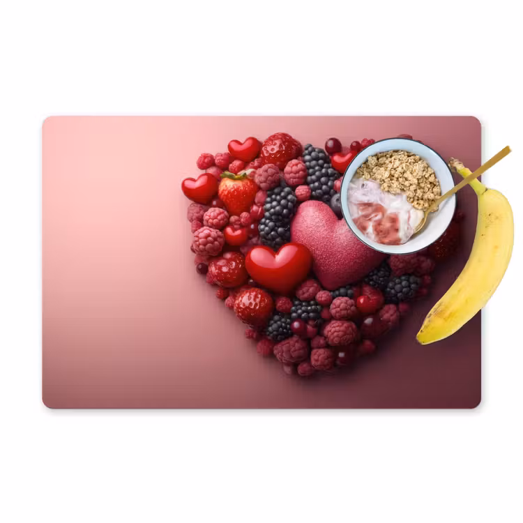 Tischset - Obst - Herzen - Erdbeeren - Himbeeren - Heidelbeeren — 1