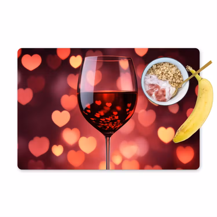 Tischset - Rot - Wein - Herzen — 1
