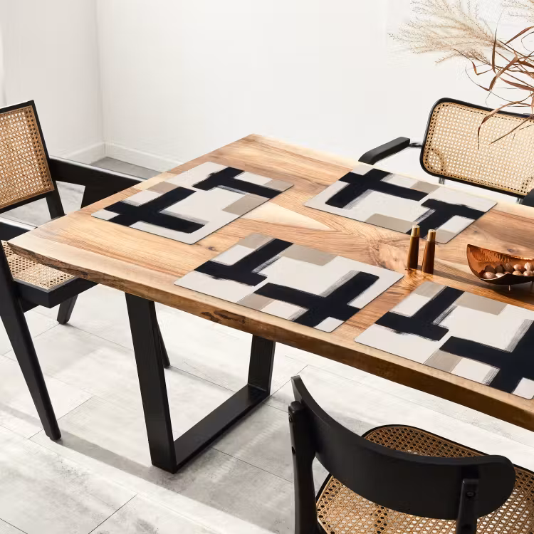 Tischset - 6 Stück - Schwarz - Abstrakt - Japanisch - 6 Stück — 4