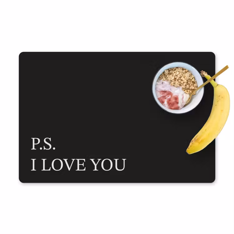 Tischset - Schwarz - Minimalistisch - Valentinstag - 6 Stück — 1
