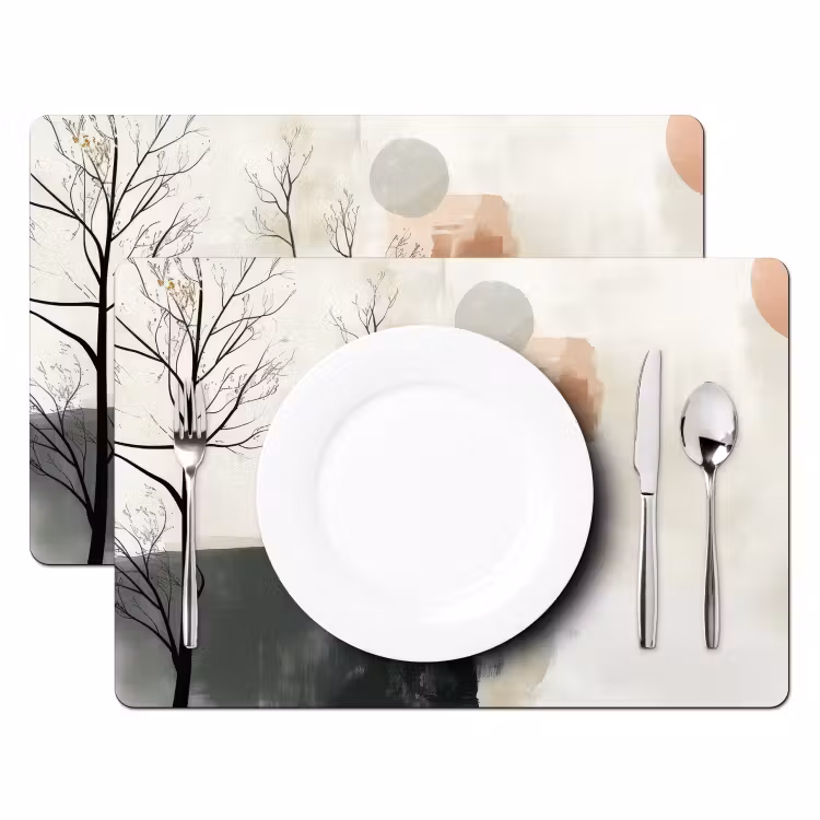 Tischset - 6 Stück - Wabi sabi - Beige - Pflanze - 6 Stück — 2