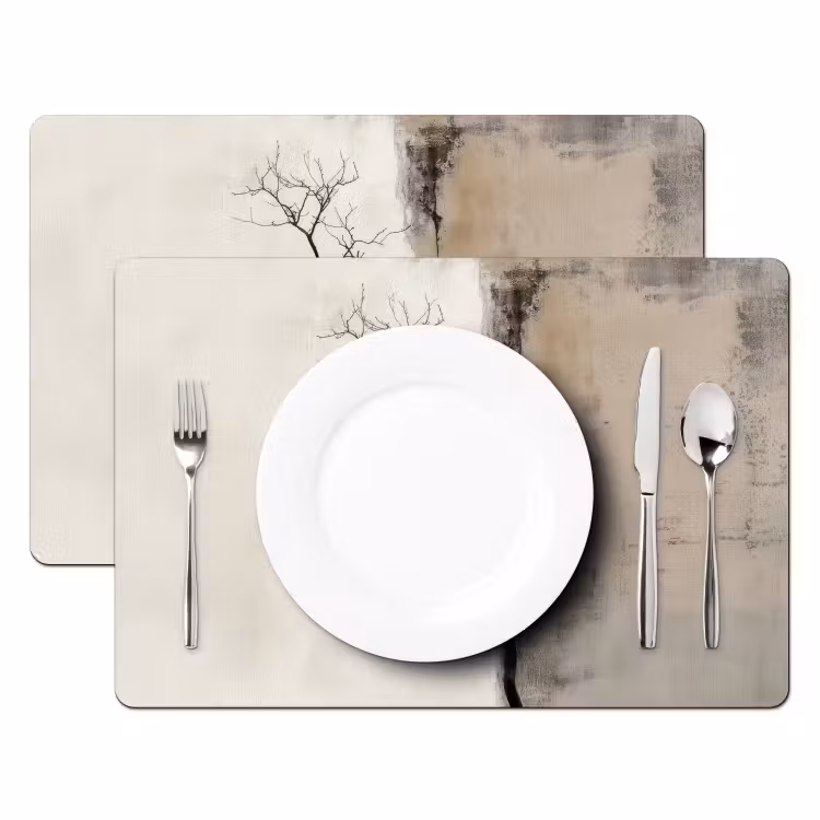 Tischset - 6 Stück - Wabi sabi - Pflanze - Beige - 6 Stück — 2