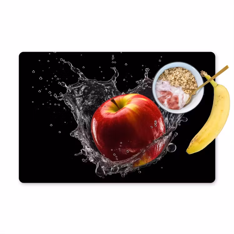 Tischset - Apfel - Rot - Wasser - Schwarz - Obst — 1