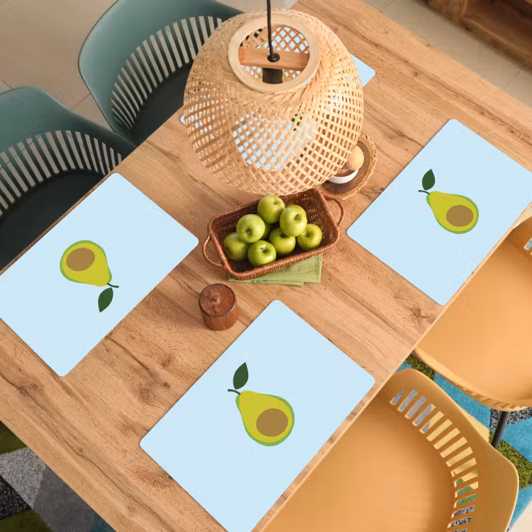 Tischset - Avocado - Illustration - Grün - Frucht - 6 Stück — 3