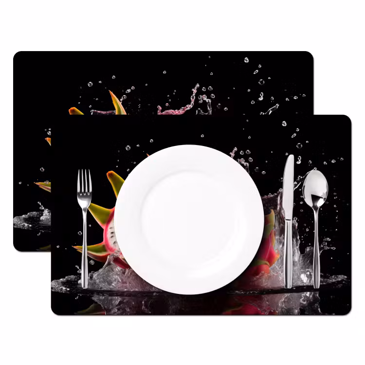 Tischset - Drachenfrucht - Schwarz - Wasser - Frucht - Frucht — 2