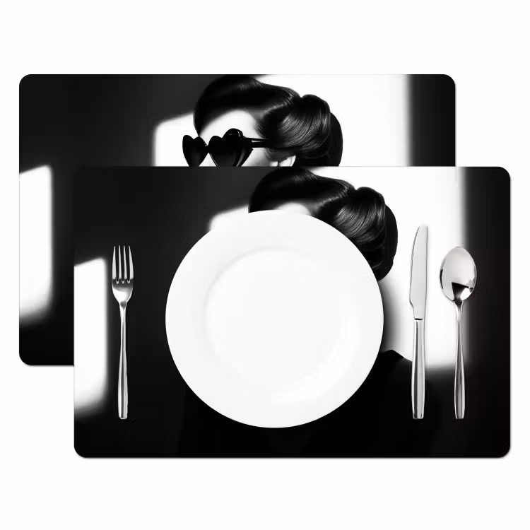 Tischset - Frau - Schwarz - Herz — 2
