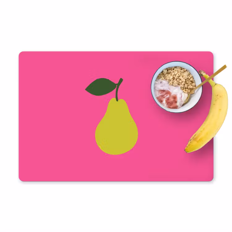 Tischset - Illustration - Obst - Birne - Grün - 6 Stück — 1