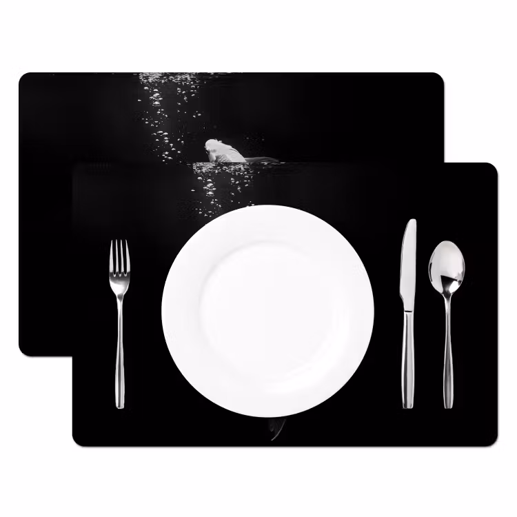 Tischset - Koi - Fisch - Weiß - Schwarz — 2