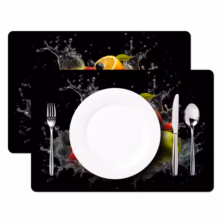 Tischset - Obst - Apfel - Orange - Rote Früchte - Wasser — 2