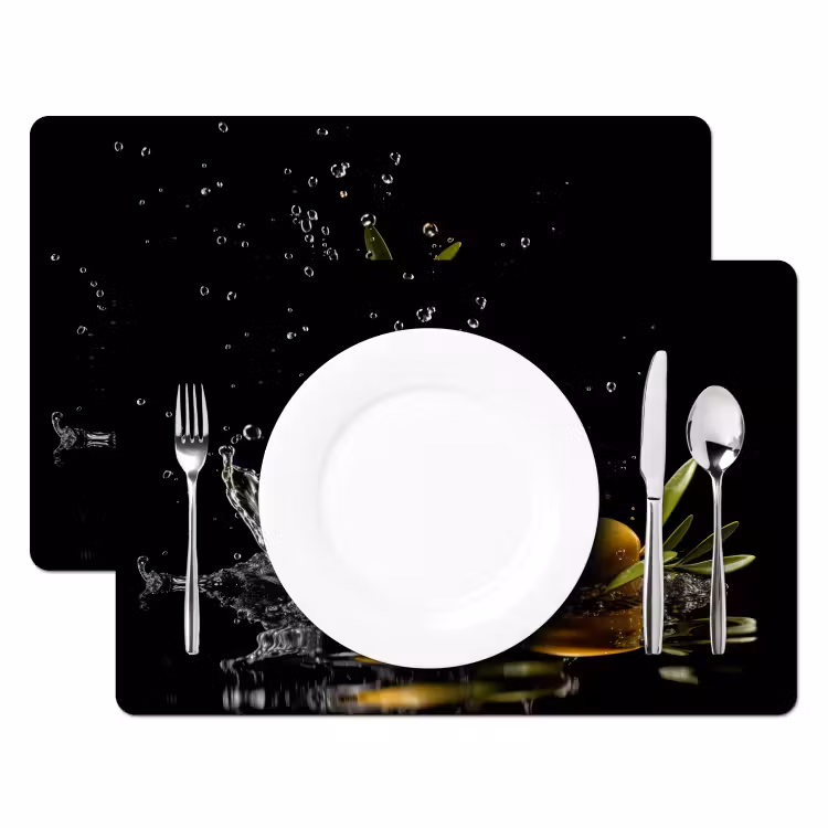 Tischset - Oliven - Grün - Wasser - Schwarz — 2